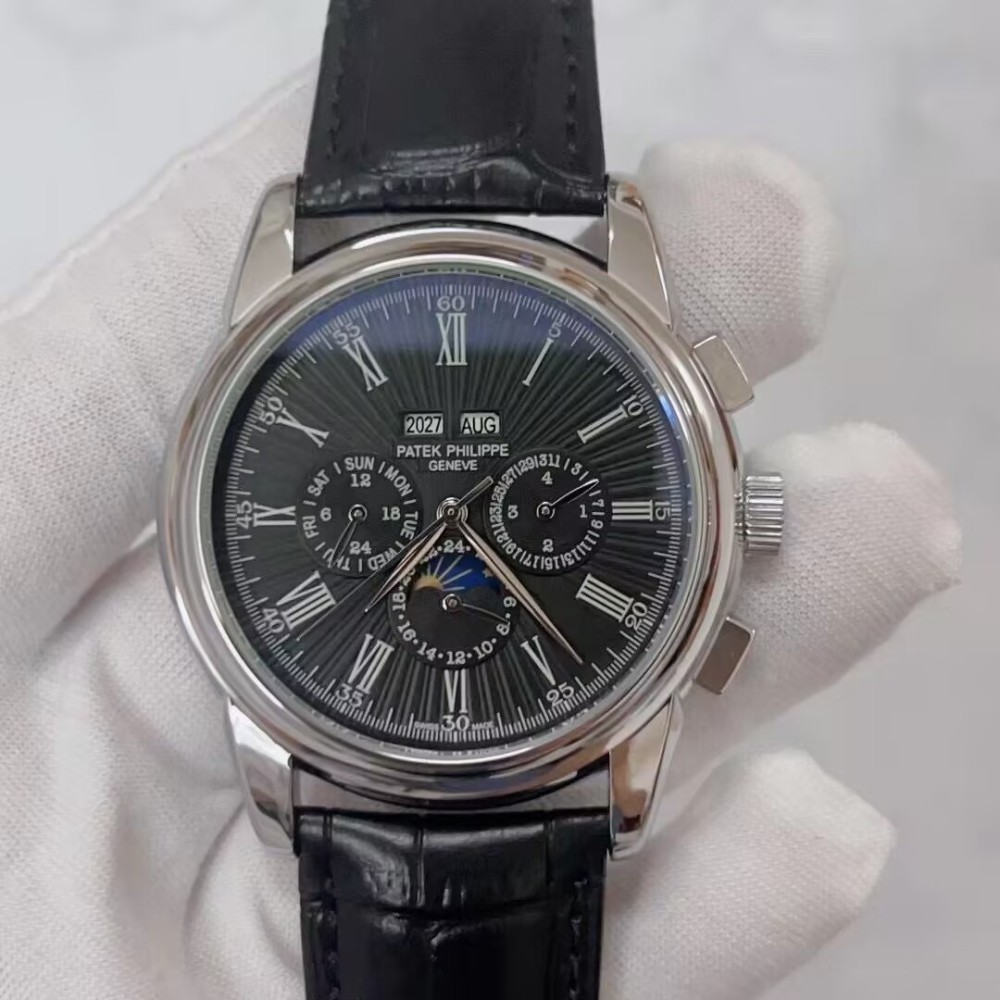 PP 41mm Designer High Quality Mens Auto Movement Fashion Classic Watches Leather Band Business Wristwatch