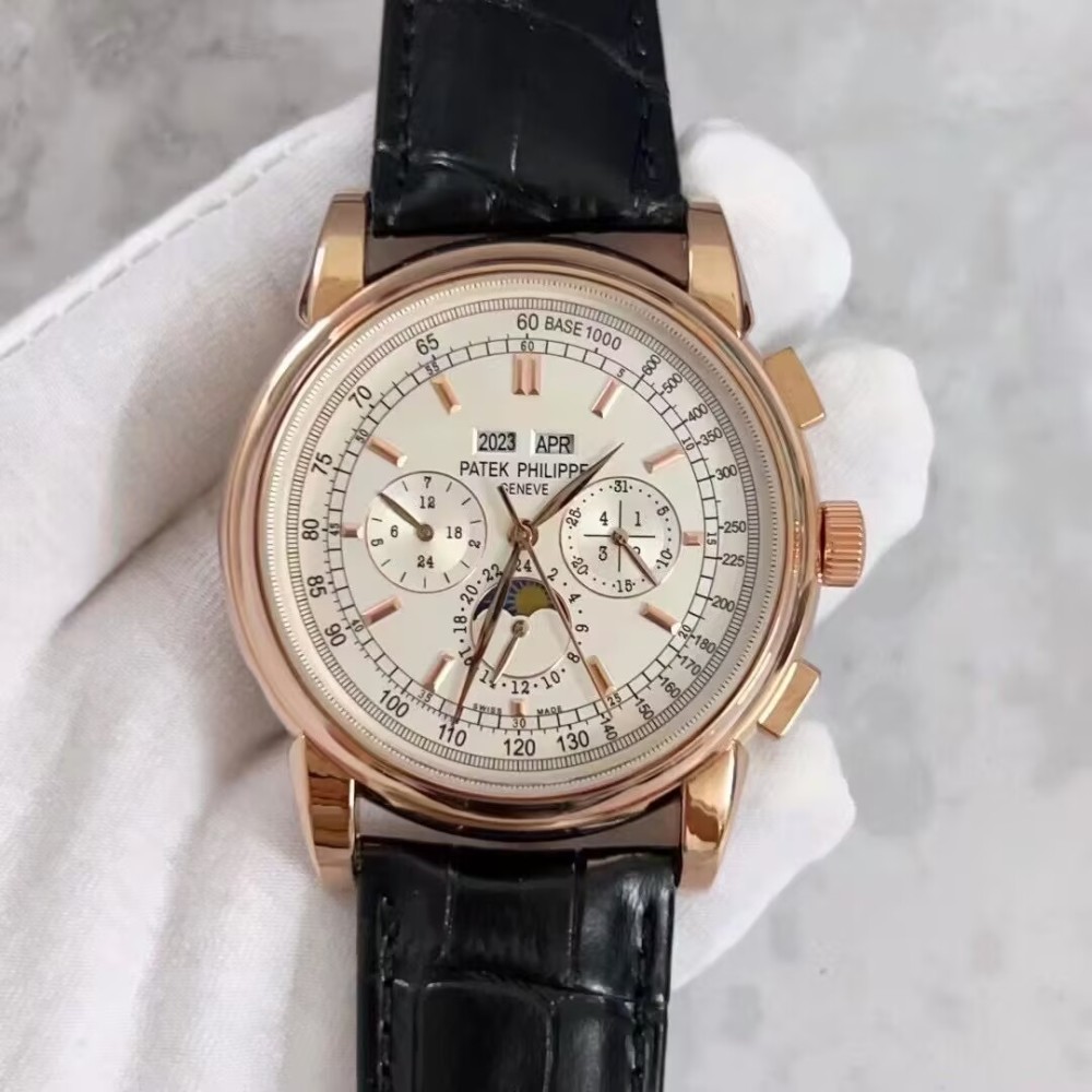 PP 41mm Designer High Quality Mens Auto Movement Fashion Classic Watches Leather Band Business Wristwatch