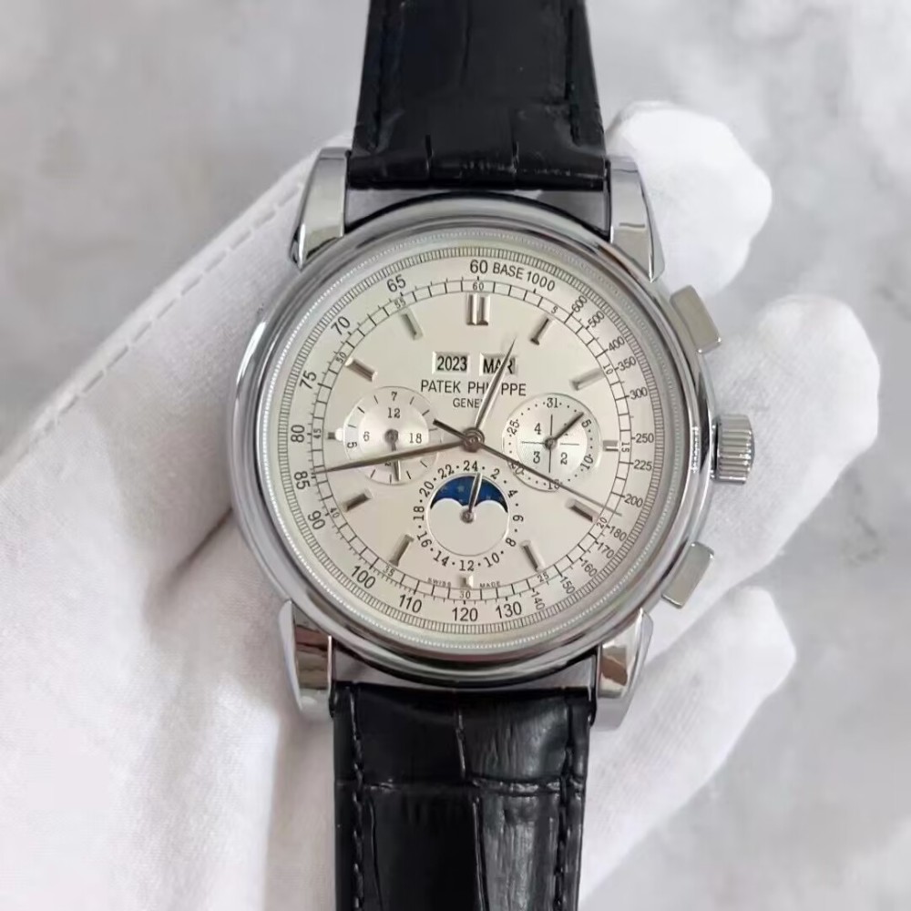 PP 41mm Designer High Quality Mens Auto Movement Fashion Classic Watches Leather Band Business Wristwatch