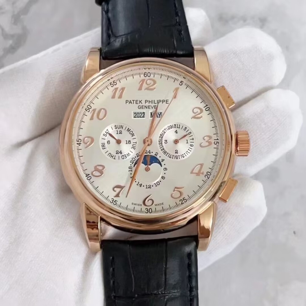PP 41mm Designer High Quality Mens Auto Movement Fashion Classic Watches Leather Band Business Wristwatch