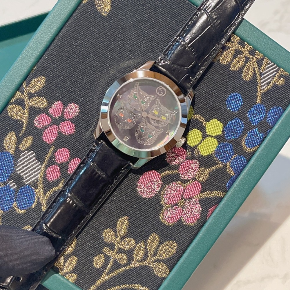 GUC 40mm Womens Fashion Owl Watches G-TIMELESS Stainless Strap with Quartz Movement Mens Wristwatch