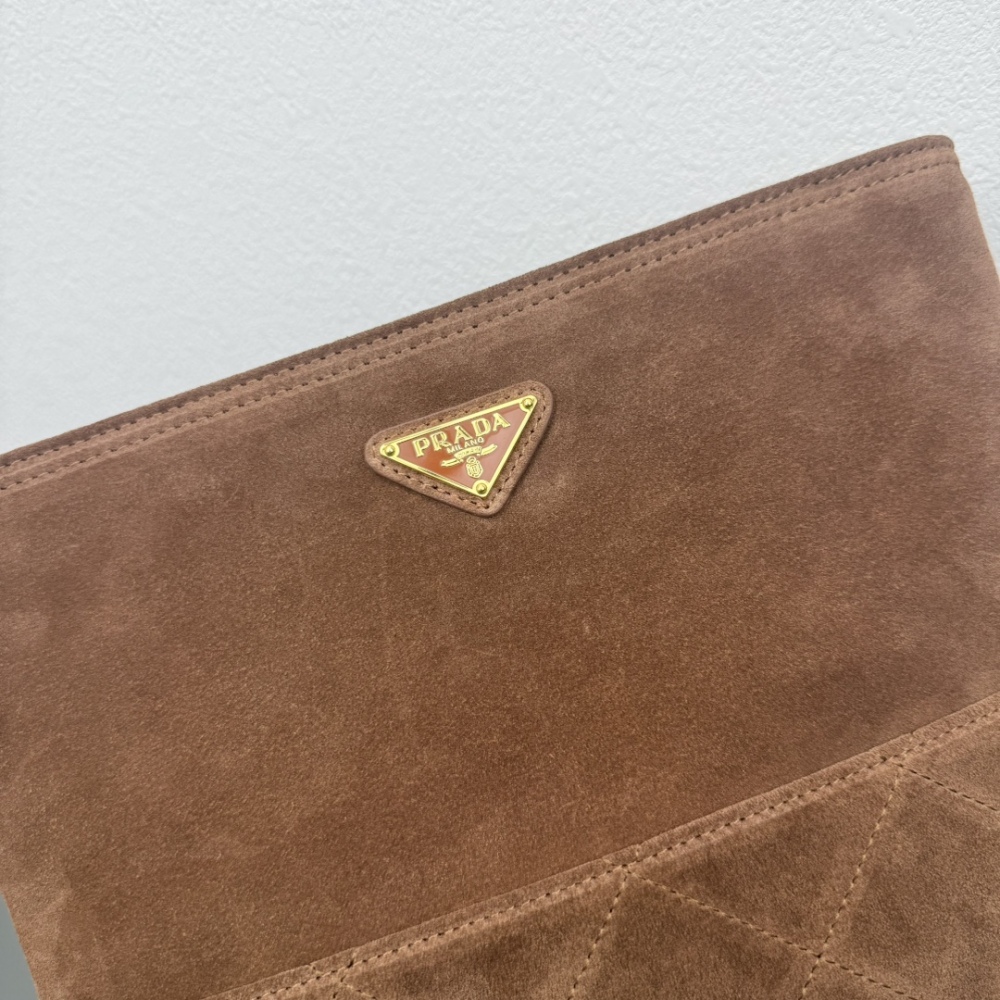 PRA 25cm Fashion Brown Leather Womens Shoulder Bags Big Capacity High Quality Designer Bag