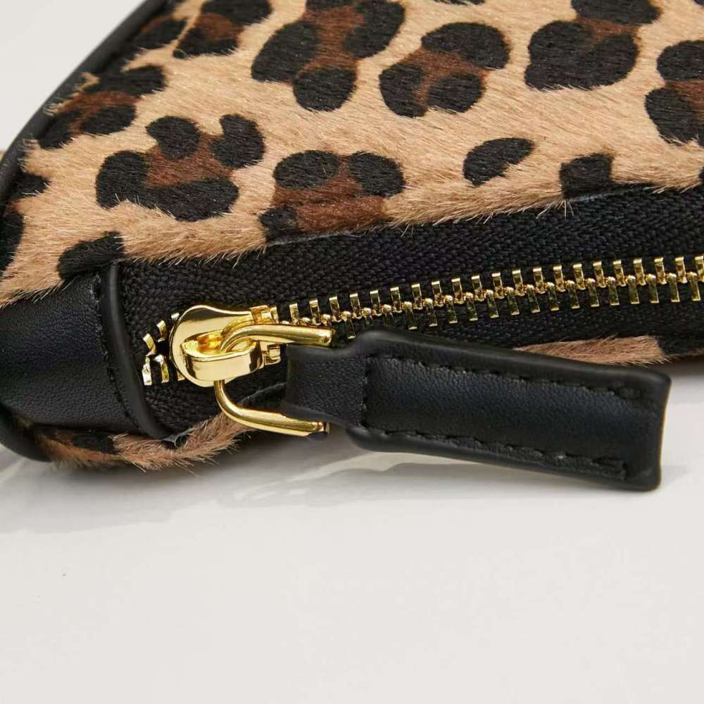 PRA Designer Leopard Womens Shoulder Bag Vintage Fashional Casual Style Handbags Half Moon Underarm Bag