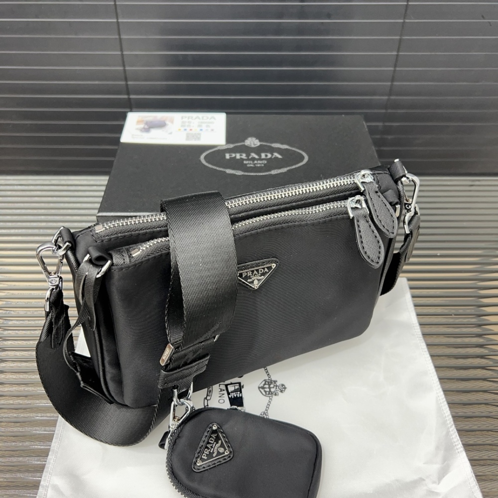 PRA Designer Hobo 3-in-1 Men's Messenger  Bag Nylon Cloth Shoulder Crossbody Bag