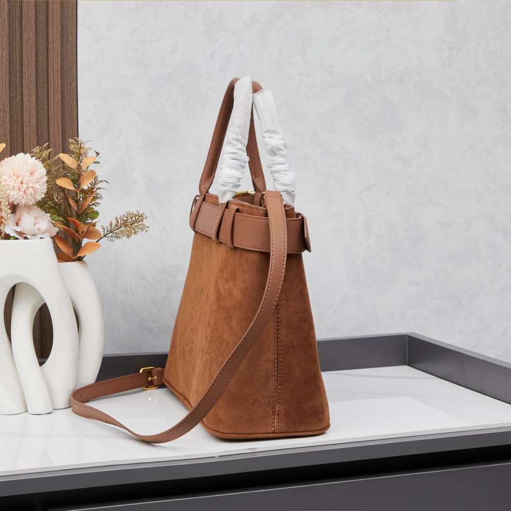 PRA Double Bag Womens Designer Matt Leather Shoulder Bags Luxury Autumn Winter Bags