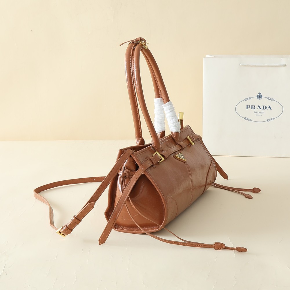 PRA Lus Solf Vintage Women Shoulder Bags Fashion Leather Handbag 32x15x12cm
