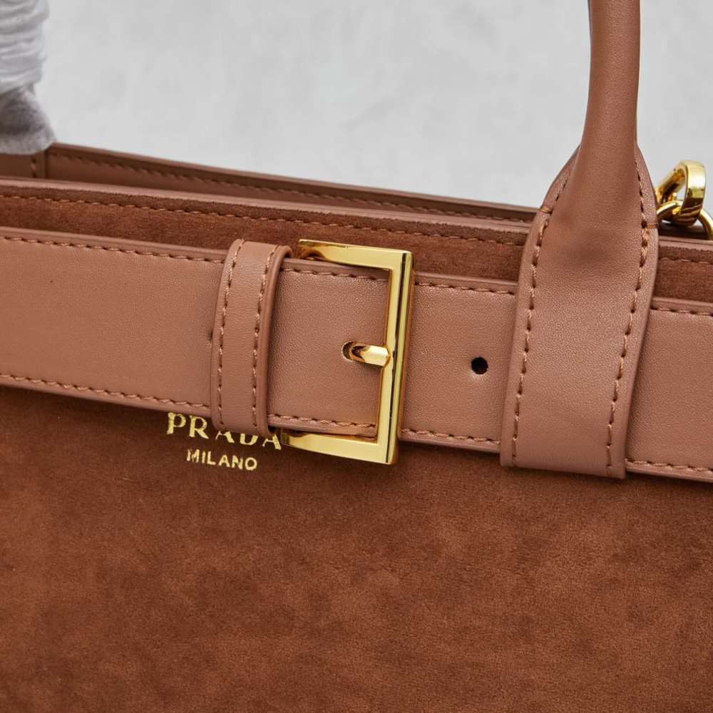 PRA Double Bag Womens Designer Matt Leather Shoulder Bags Luxury Autumn Winter Bags