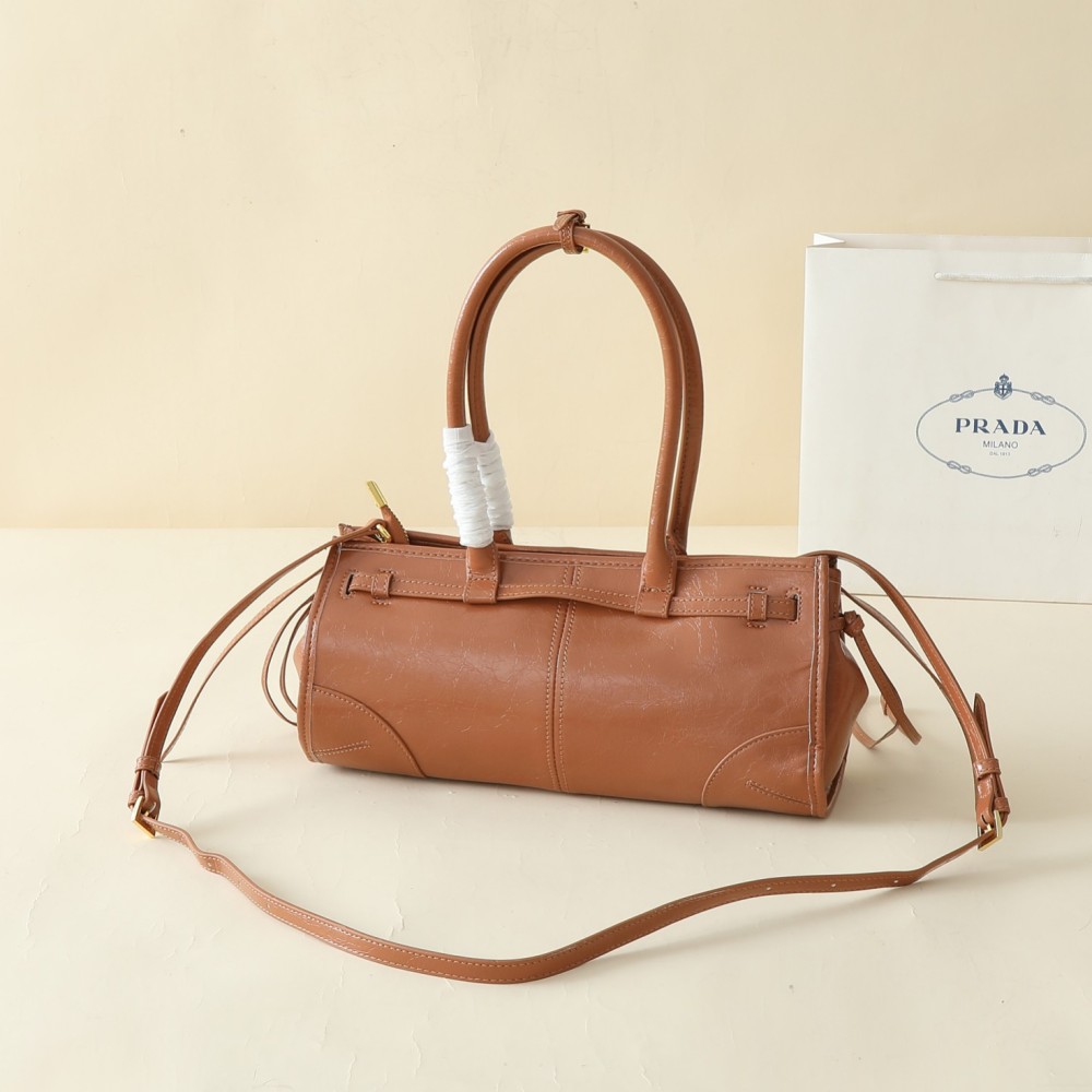 PRA Lus Solf Vintage Women Shoulder Bags Fashion Leather Handbag 32x15x12cm
