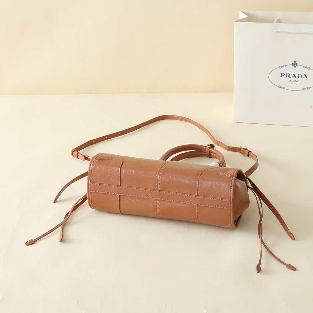 PRA Lus Solf Vintage Women Shoulder Bags Fashion Leather Handbag 32x15x12cm