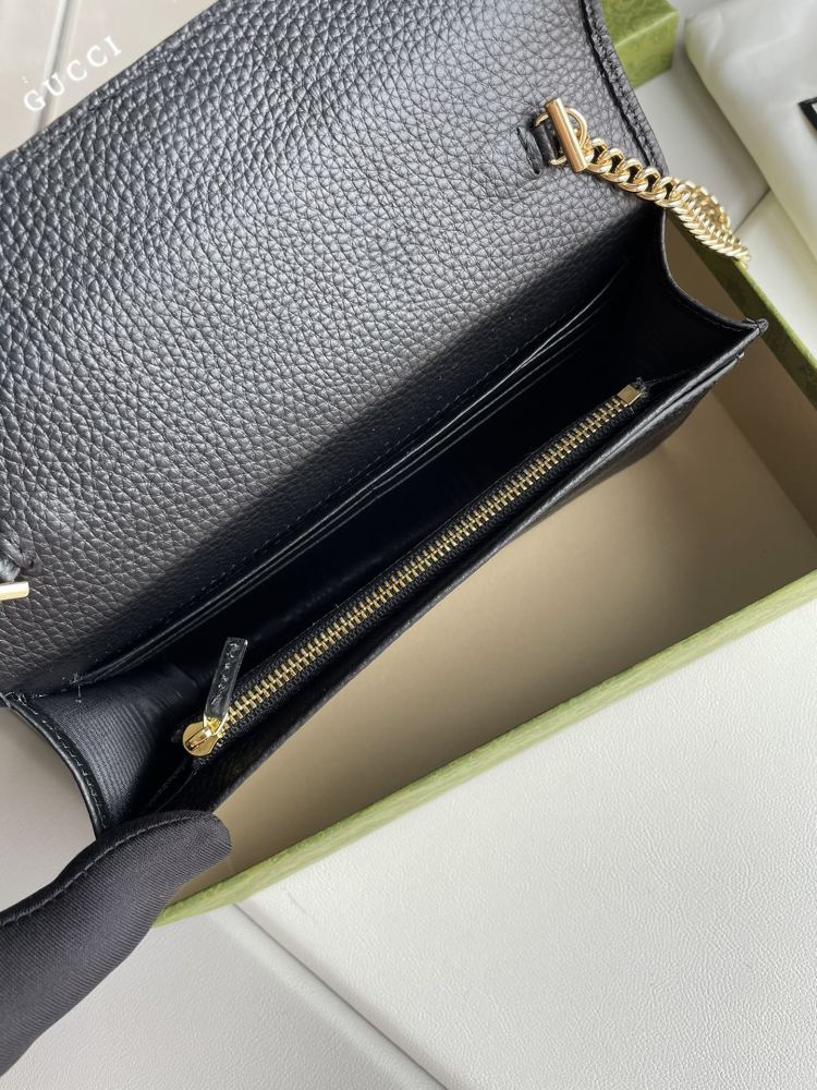 GUC New Fashion Leather Chain Shoulder Bag Womens Casual Daily Handbag with Inside Mirror