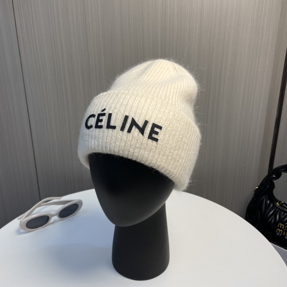 Celin Knitted Hat Designer Beanie Cap Mens Fitted Hats Unisex Cashmere Letters Casual Skull Womens Caps