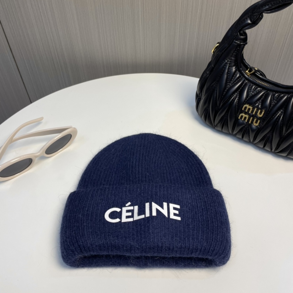 Celin Knitted Hat Designer Beanie Cap Mens Fitted Hats Unisex Cashmere Letters Casual Skull Womens Caps