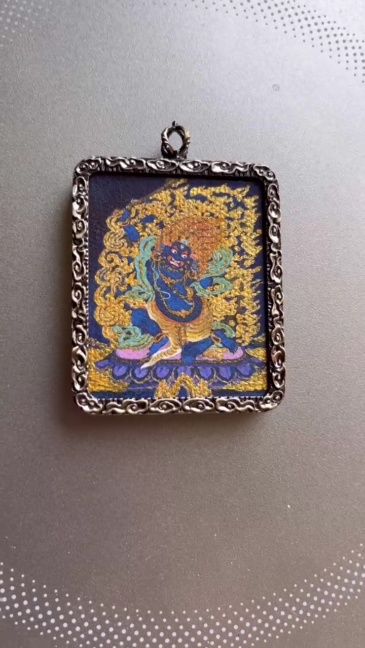 Auspicious Thangka Tibetan Artist Hand-painted Gawu Box Necklace Fudō Myō-ō