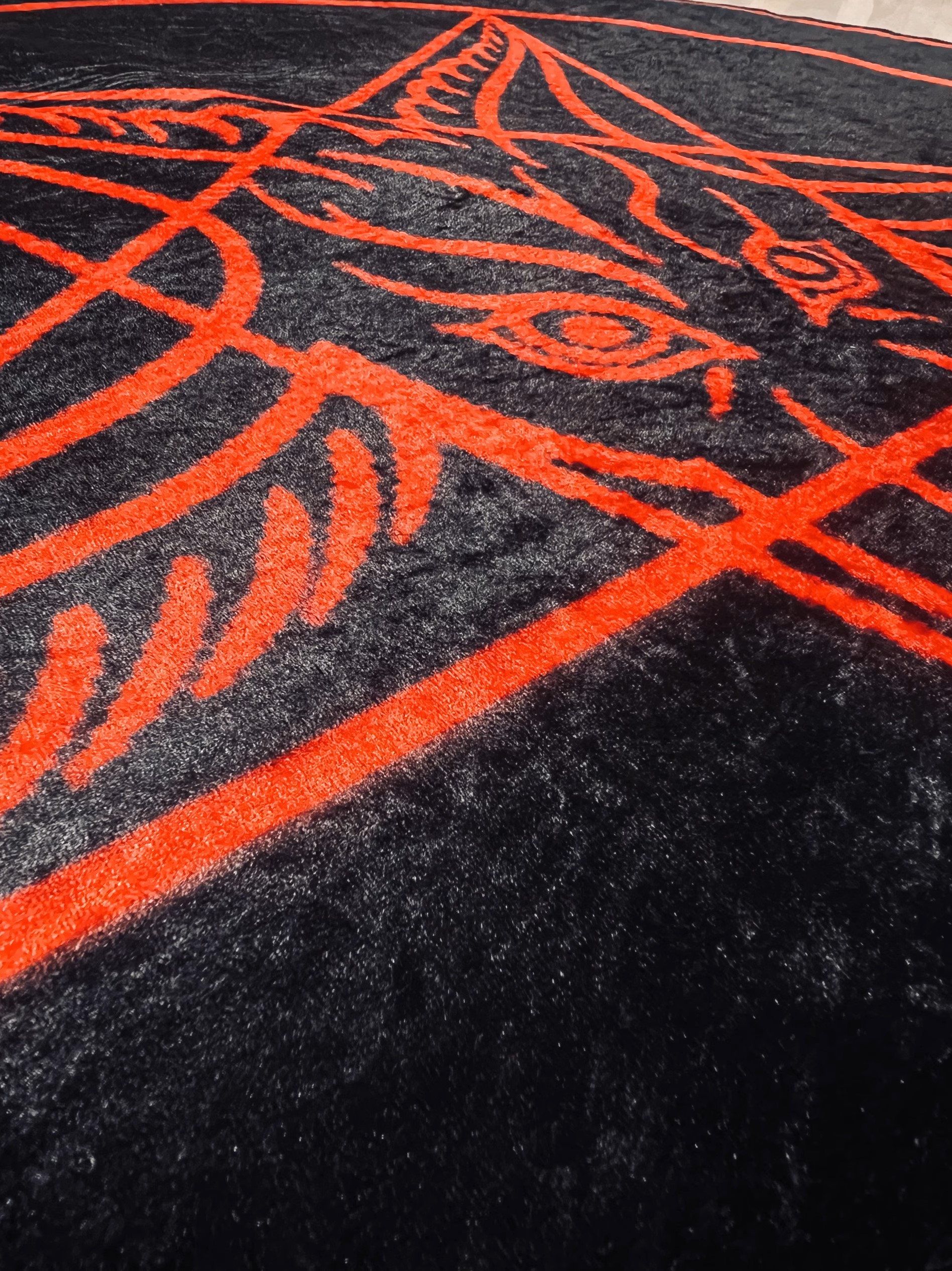 Gothic Baphomet Pentagram Round Rug – Occult Satanic Goat Head Floor Mat