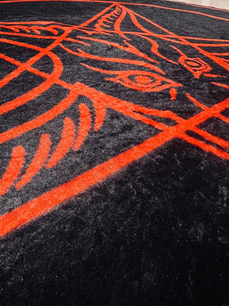 Gothic Baphomet Pentagram Round Rug – Occult Satanic Goat Head Floor Mat
