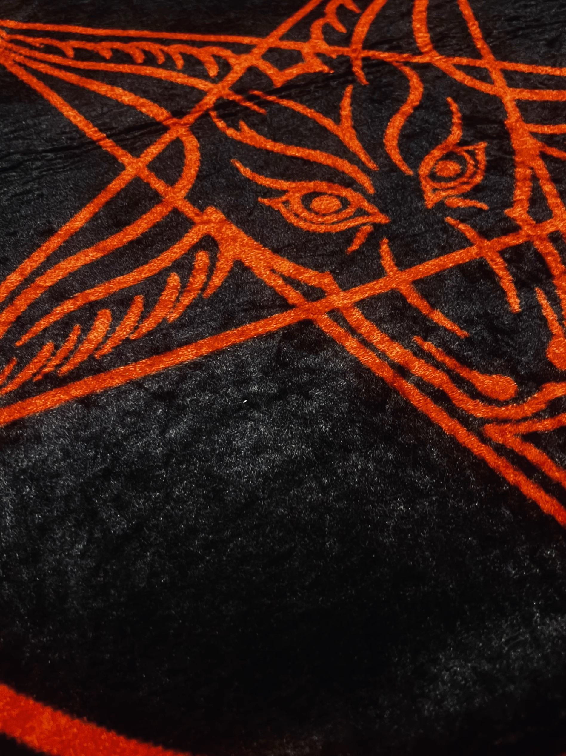 Gothic Baphomet Pentagram Round Rug – Occult Satanic Goat Head Floor Mat