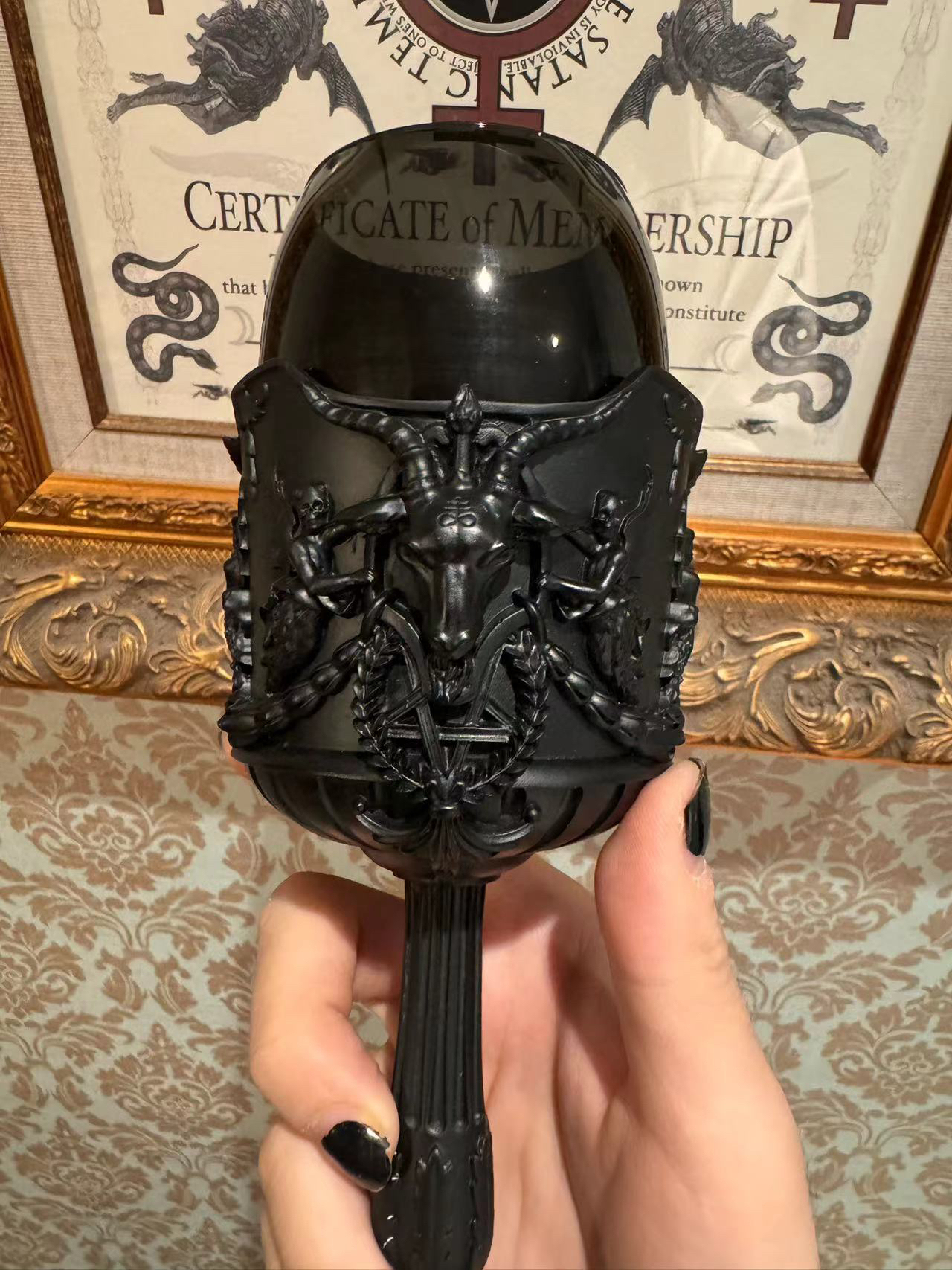 Gothic Baphomet Goblet – Black Occult Ritual Chalice for Witches & Dark Decor
