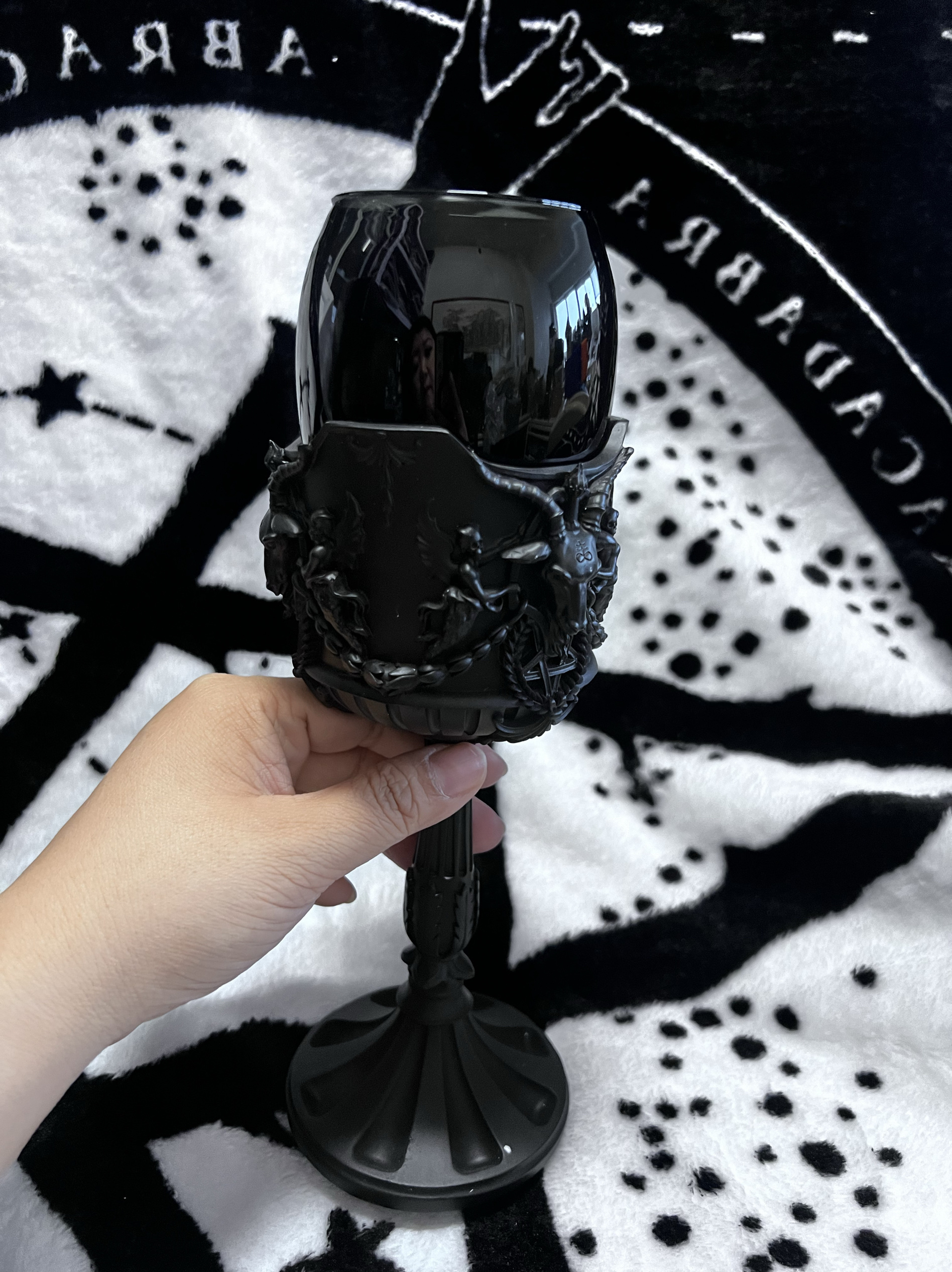 Gothic Baphomet Goblet – Black Occult Ritual Chalice for Witches & Dark Decor