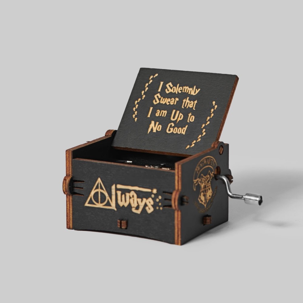 Gothic Harry Potter Hand-Crank Music Box – Dark Humour Wizard Desk Figurine