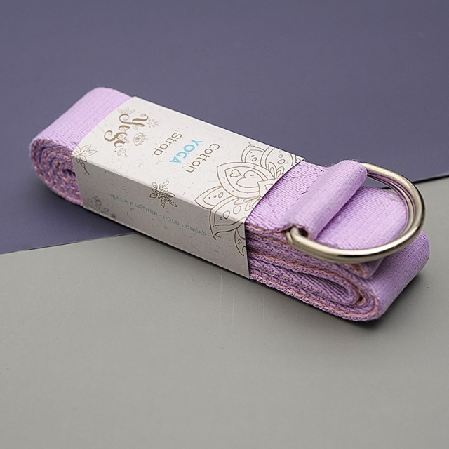 New Dual Color Soft Polyester Cotton Non Slip Yoga Stretching Strap