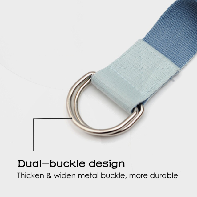 New Dual Color Soft Polyester Cotton Non Slip Yoga Stretching Strap