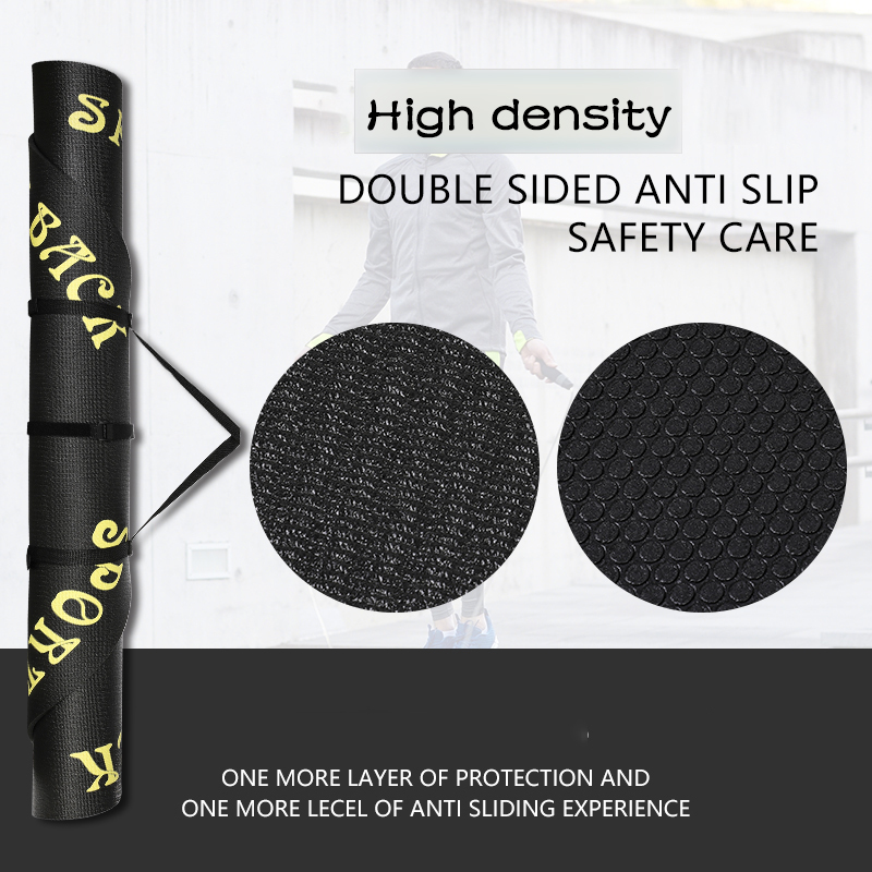 Professional 7mm thick non slip high density pvc black skipping mat excellent rebound