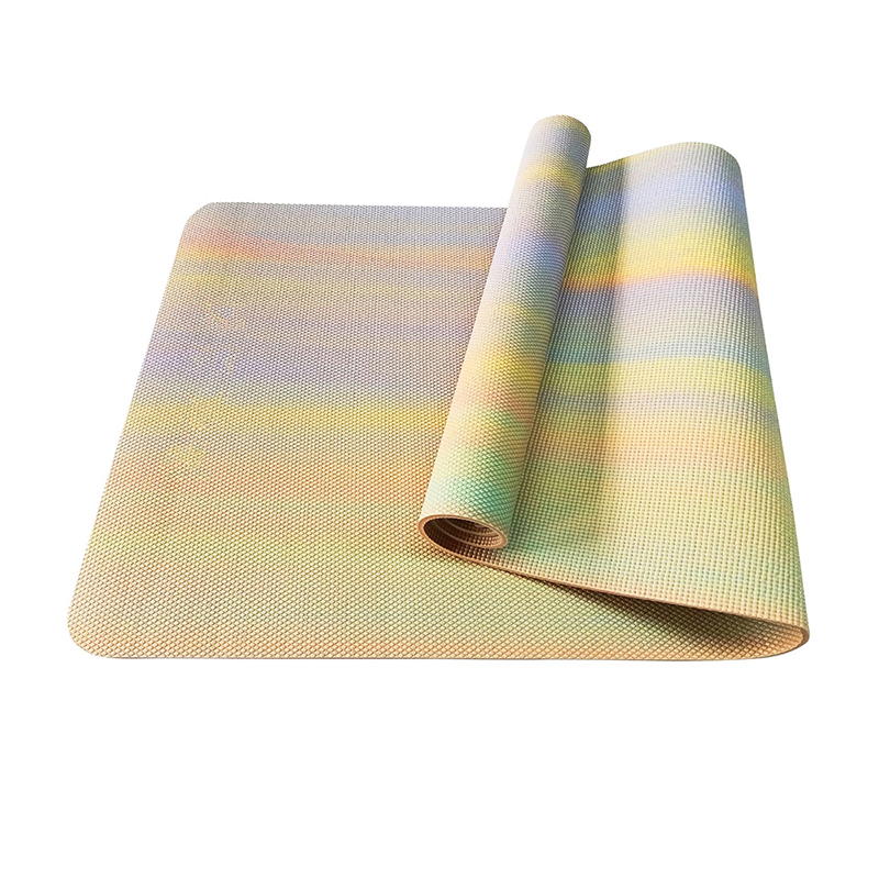 New Colorful Rainbow Non-Slip Cushioning Good Grip PVC Yoga Mat