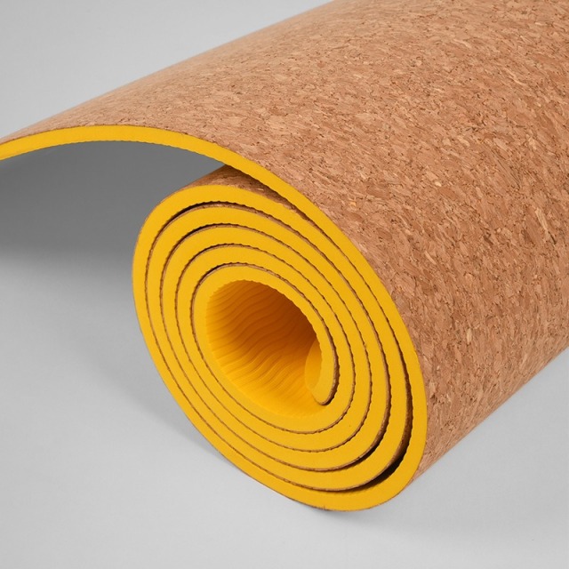 Eco Friendly Cork TPE Non Slip Yoga Mat Custom Logo Aligment Printed Natural Cork Yoga Mat