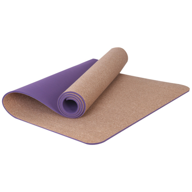 Eco Friendly Cork TPE Non Slip Yoga Mat Custom Logo Aligment Printed Natural Cork Yoga Mat