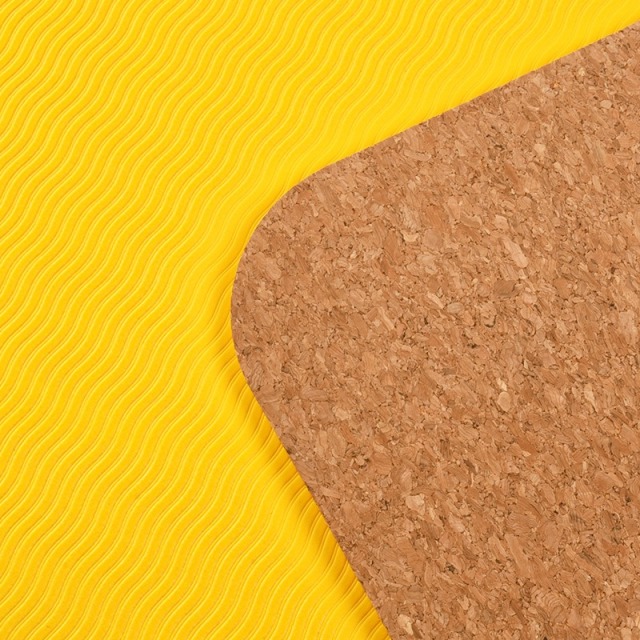 Eco Friendly Cork TPE Non Slip Yoga Mat Custom Logo Aligment Printed Natural Cork Yoga Mat