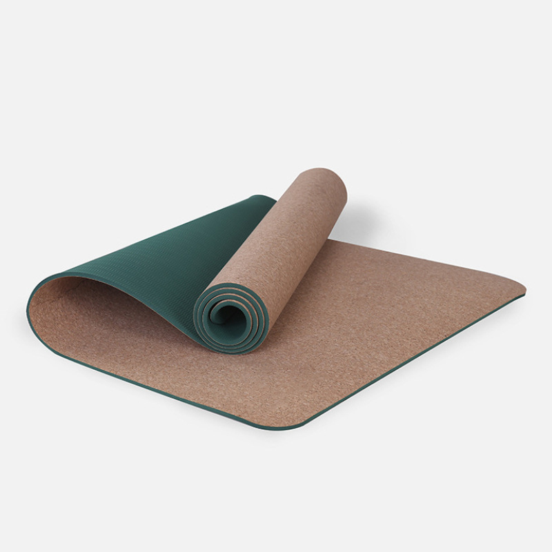 Eco Friendly Cork TPE Non Slip Yoga Mat Custom Logo Aligment Printed Natural Cork Yoga Mat