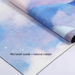 Custom printing dry wet anti-slip soft suede natural rubber yoga mat