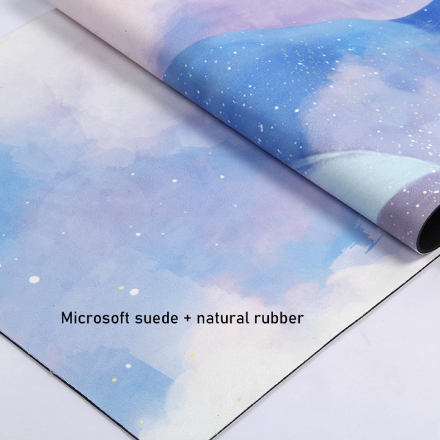 Custom printing dry wet anti-slip soft suede natural rubber yoga mat