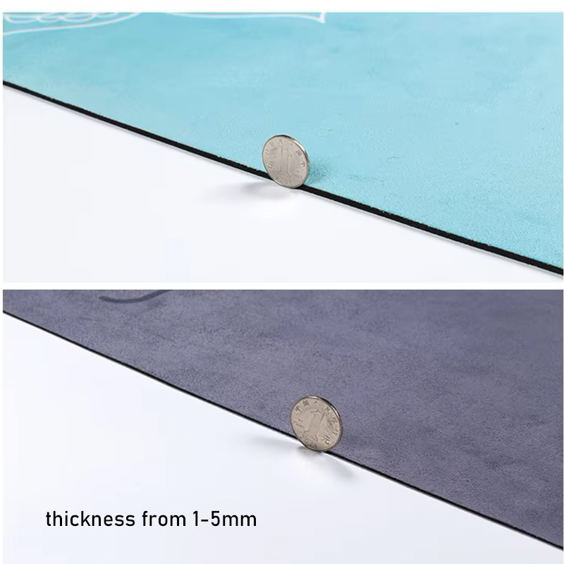 Custom printing dry wet anti-slip soft suede natural rubber yoga mat