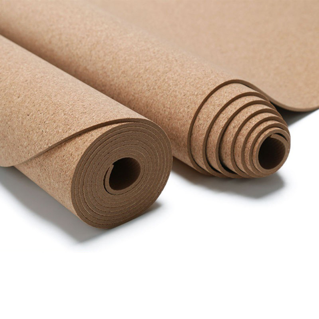 Printed dry wet anti-slip moisture absorbing cork natural rubber yoga mat ideal for hot yoga