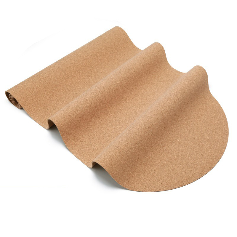 Printed dry wet anti-slip moisture absorbing cork natural rubber yoga mat ideal for hot yoga
