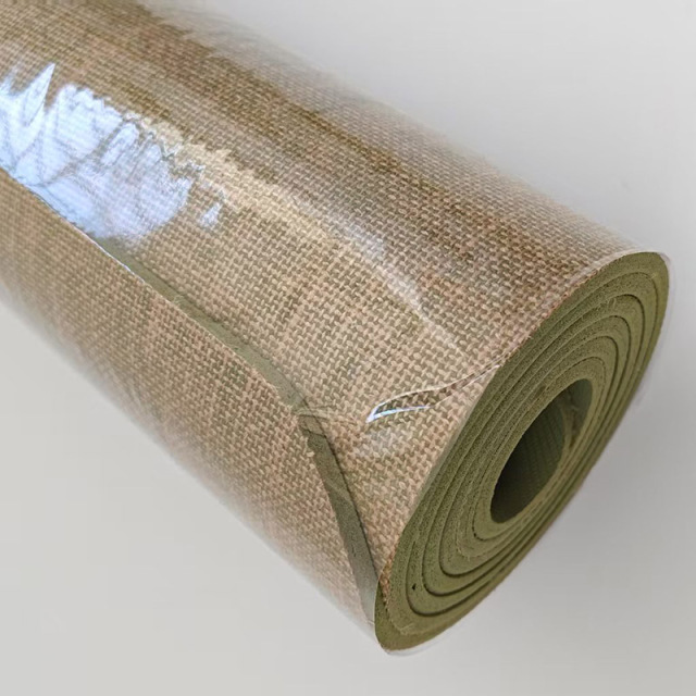 High Quality Eco Sustainable Non-Slip Jute Embedded Natural Rubber Yoga Mat