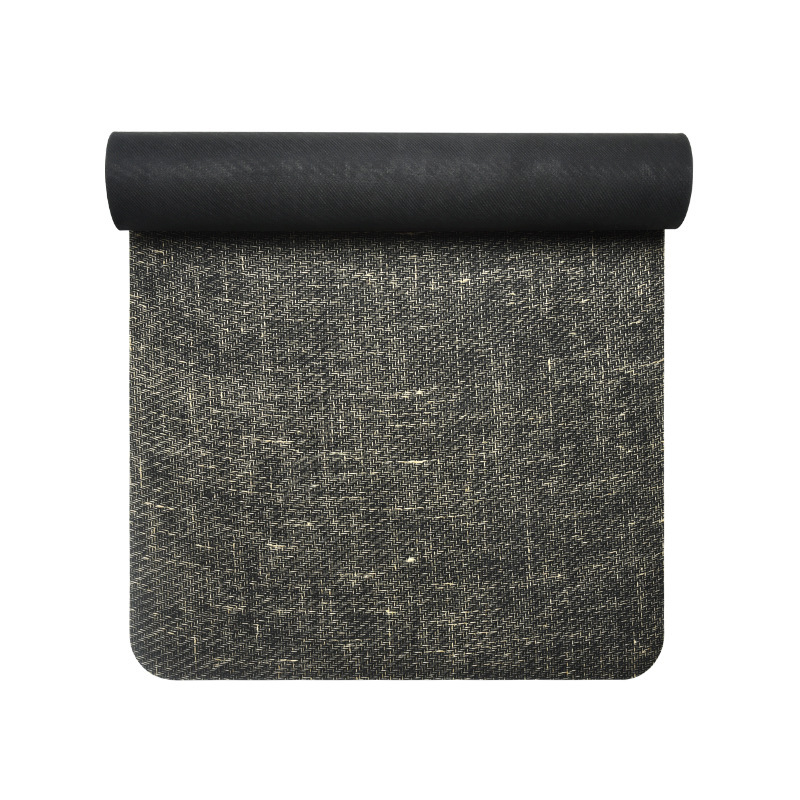 High Quality Eco Sustainable Non-Slip Jute Embedded Natural Rubber Yoga Mat