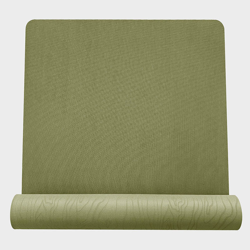 100% Natural Rubber Yoga Mat | Wood Grain Textured Quiet Luxe