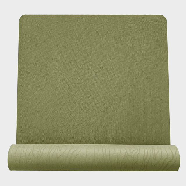 100% Natural Rubber Yoga Mat | Wood Grain Textured Quiet Luxe