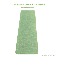 Eco Natural Jute Natural Rubber Yoga Mat, Non Slip Traction, Cushioned Support, Biodegradable Earth-Friendly