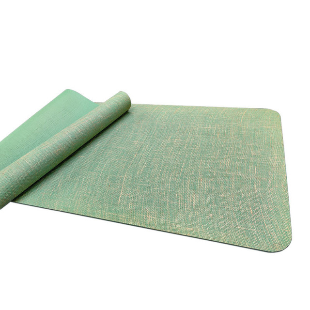 Eco Natural Jute Natural Rubber Yoga Mat, Non Slip Traction, Cushioned Support, Biodegradable Earth-Friendly