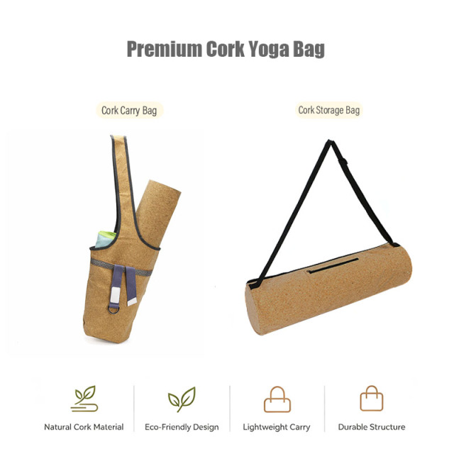 Premium Cork Yoga Bag – Eco-Friendly Mat Tote & Cylinder Storage Carrier