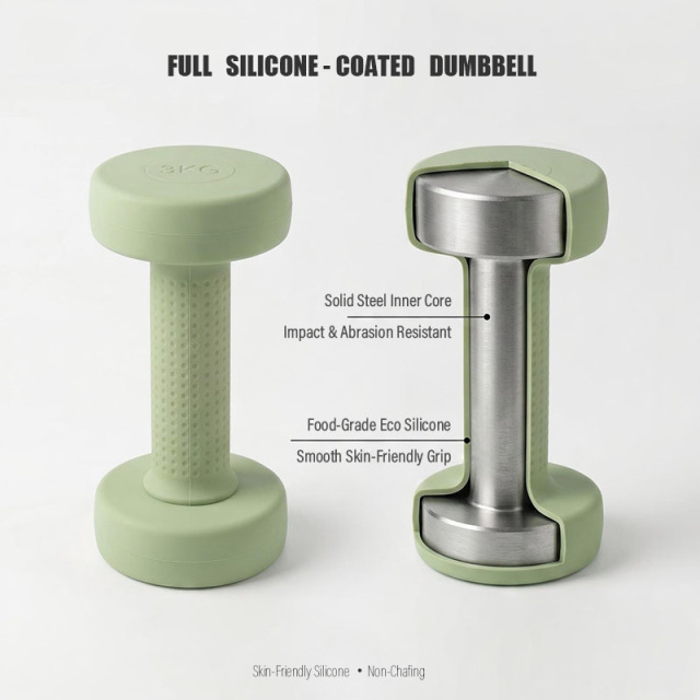 Premium Silicone-Covered Steel Dumbbell | Non-Slip Grip & Floor Protection