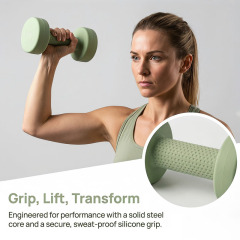 Premium Silicone-Covered Steel Dumbbell | Non-Slip Grip & Floor Protection