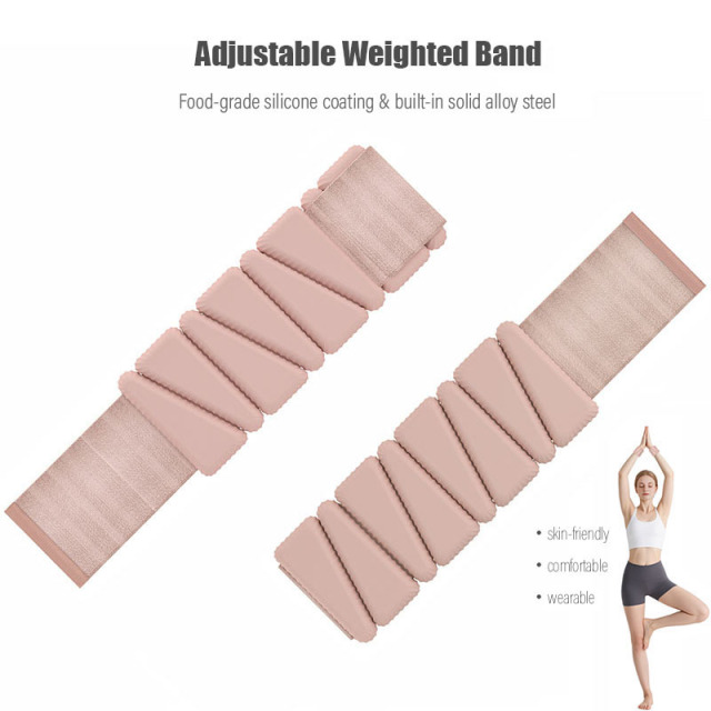 Premium Adjustable Silicone Weighted Wrist Bands, Detachable Wearable Ankle Weights for Yoga, Barre, Everyday Walking Workout