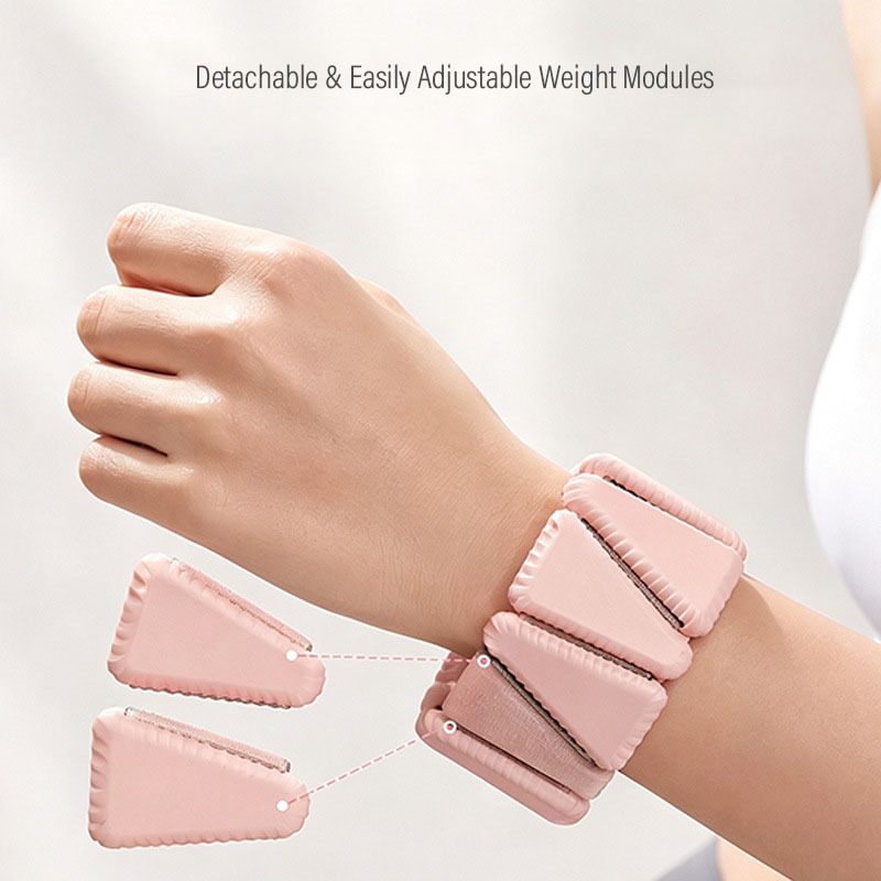 Premium Adjustable Silicone Weighted Wrist Bands, Detachable Wearable Ankle Weights for Yoga, Barre, Everyday Walking Workout