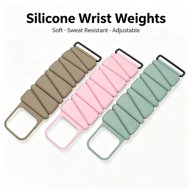 Adjustable Silicone Wrist Weights, Removable Iron‑Block Weighted Bracelet for Yoga, Walking, Pilates & Workout