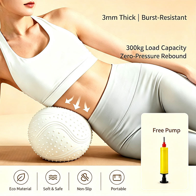 Textured Pilates Ball, Eco Burst‑Resistant Yoga Exercise Ball, Non‑Slip Massage Ball for Home Workout