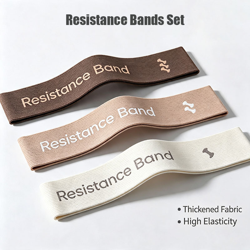 Premium Fabric Resistance Bands Set, Non‑Slip Hip Exercise Loops for Home Yoga Pilates